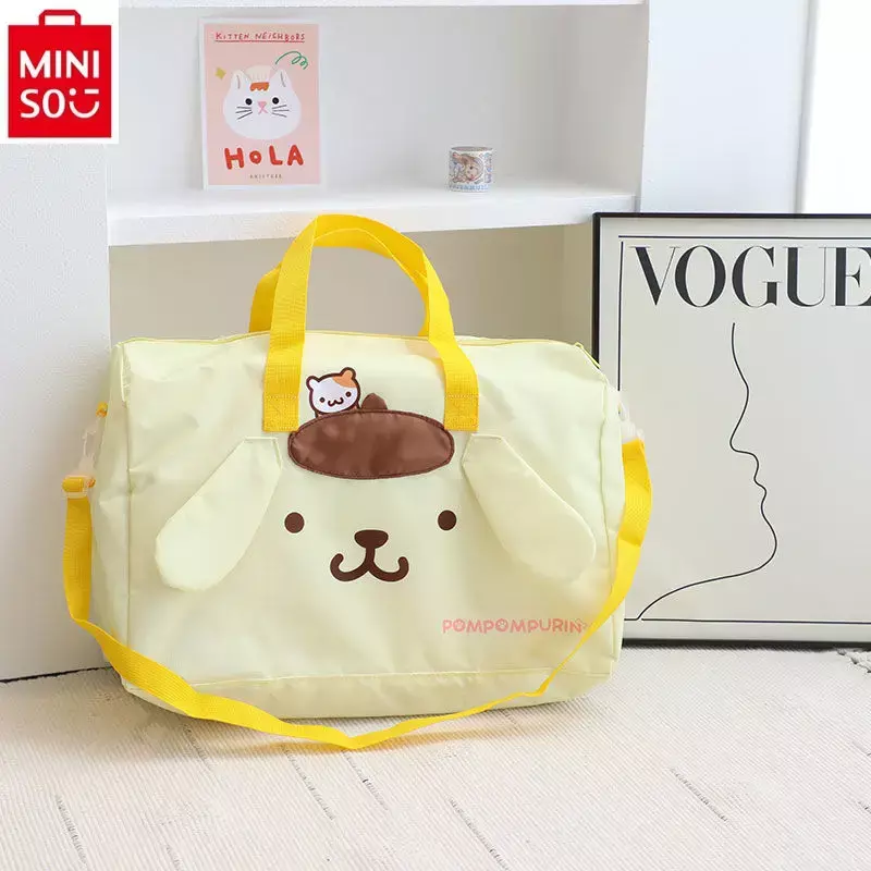 MINISO Sanrio Hello Kitty Kuromi bolsa de equipaje plegable para mujer, bolsa de viaje de almacenamiento multifuncional de gran capacidad para ocio