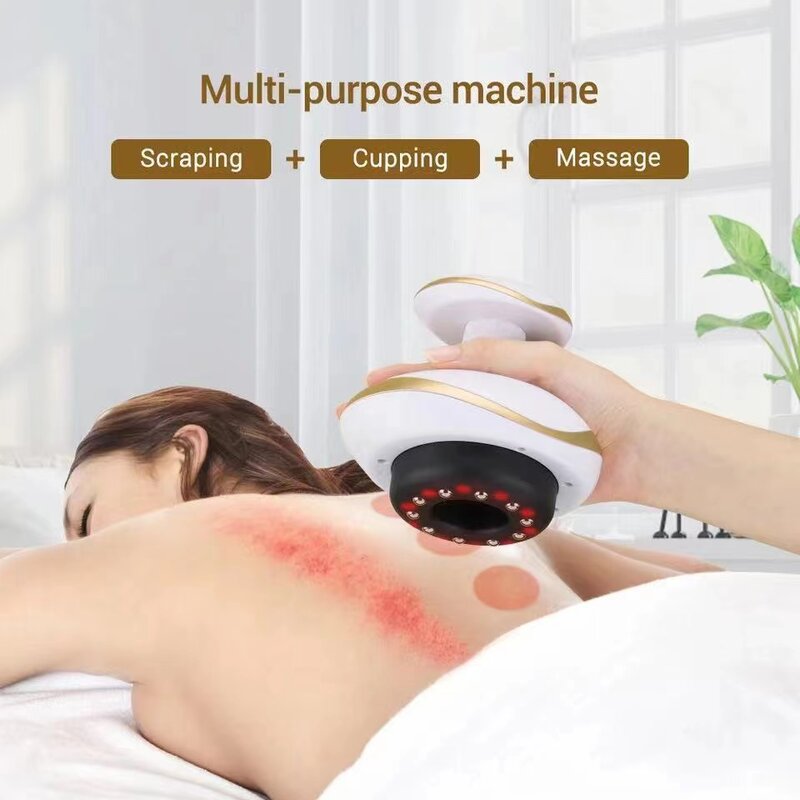 Domowy elektryczny Guasha skrobanie bańki do masażu do masażu ciała próżniowe puszki z przyssawką podgrzewanie spalacza tłuszczu masażer do celulitu