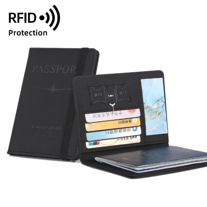 Funda de pasaporte RFID ultrafina para hombres y mujeres, Protector de pasaporte de cuero PU impermeable, paquete de documentos de negocios, soporte para pasaporte, nuevo