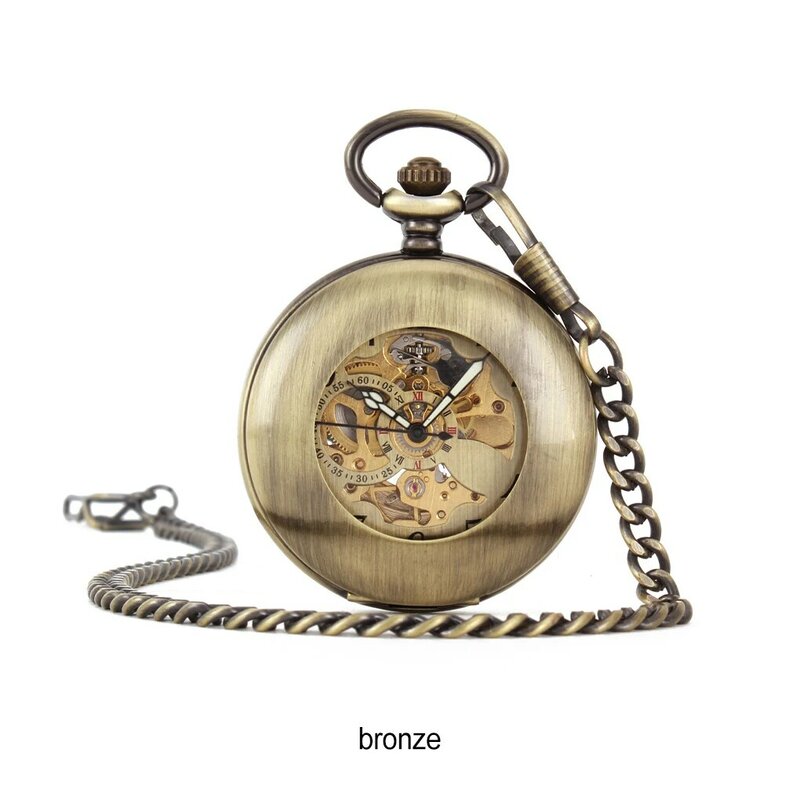 Orologio da uomo con orologio da tasca meccanico in metallo regalo elegante e unico in stile retrò