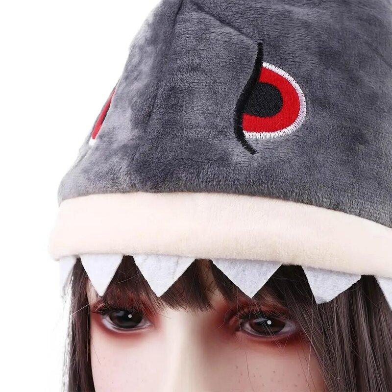 Halloween Costume Winter Warm Plush Hats Birthday Gift Cosplay Shark Hat Performance Hat Plush Shark Cap Animal Hat