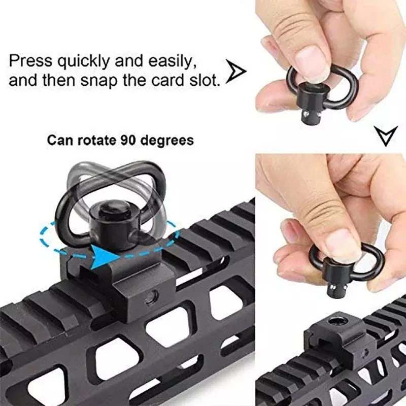 1/2Pcs M-Lok Quick Detach Release Sling Buckle with Swivel Stud QD Strap Rail Mount Adapter Ring Outdoor Hunting Gun Accessories