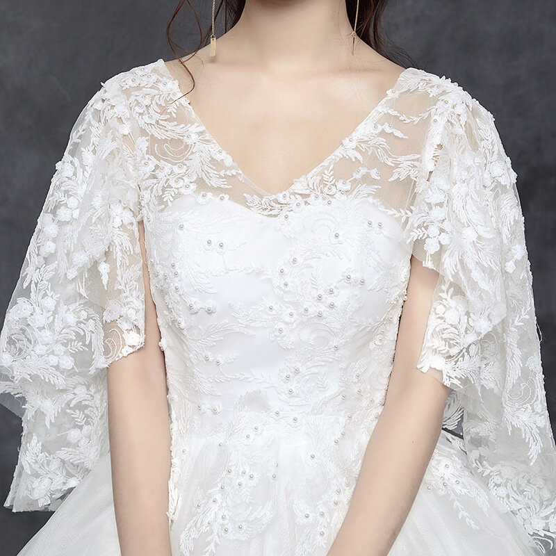 2023 Novo vestido de casamento feminino extragrande, vestido de noiva fino e gordo, ombro a ombro vestido de festa