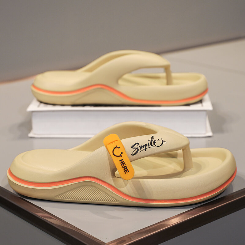 쪼리 남성용 티팬티 샌들, 두꺼운 바닥 EVA 미끄럼 방지 슬라이드 슬리퍼, 야외 실내 커플 신발, 2024 여름 신상