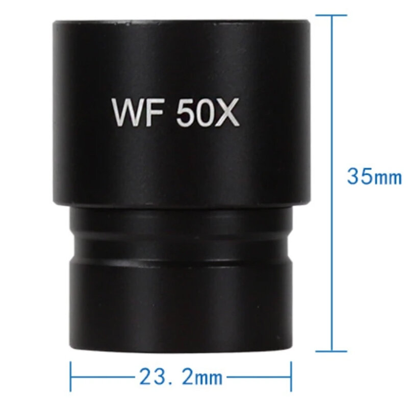 Microscopio biológico totalmente de metal WF50X, 1 piezas, tamaño de interfaz de 23,2mm, lente de vidrio óptico