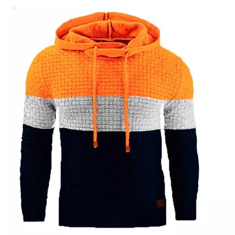 New Sweatwear Men's Warm Autumn Hooded Sweatshirts Male Fashion Sweater Hoodie Splice Basics Oversize Tops