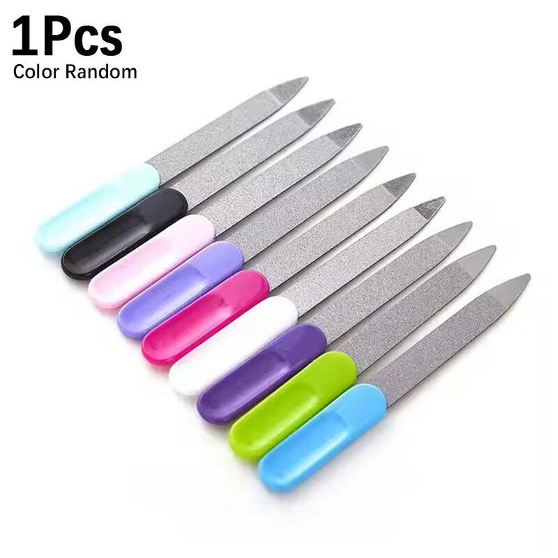 Stainless Steel Double Sided Nail Files Manicure Pedicure Grooming For Professional Finger Toe Nail Care Tools 1pcs Random J8f8