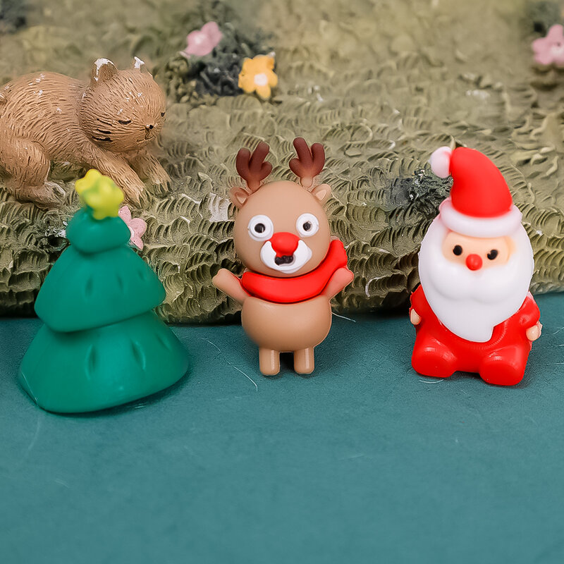 Boneka Natal Mini kreatif mainan telur putar grosir transparan 32mm Santa Elk mainan telur putar permainan anak-anak hadiah interaktif