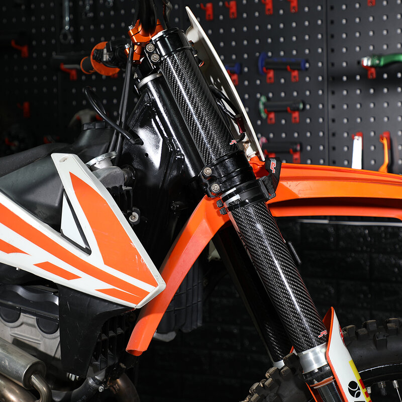 รถจักรยานยนต์คาร์บอนไฟเบอร์140-250มม. ตะเกียบหน้าแบบปรับได้สำหรับรถจักรยานยนต์ยามาฮ่า KTM ฮอนด้าเปิด/มอเตอร์ไซค์วิบาก