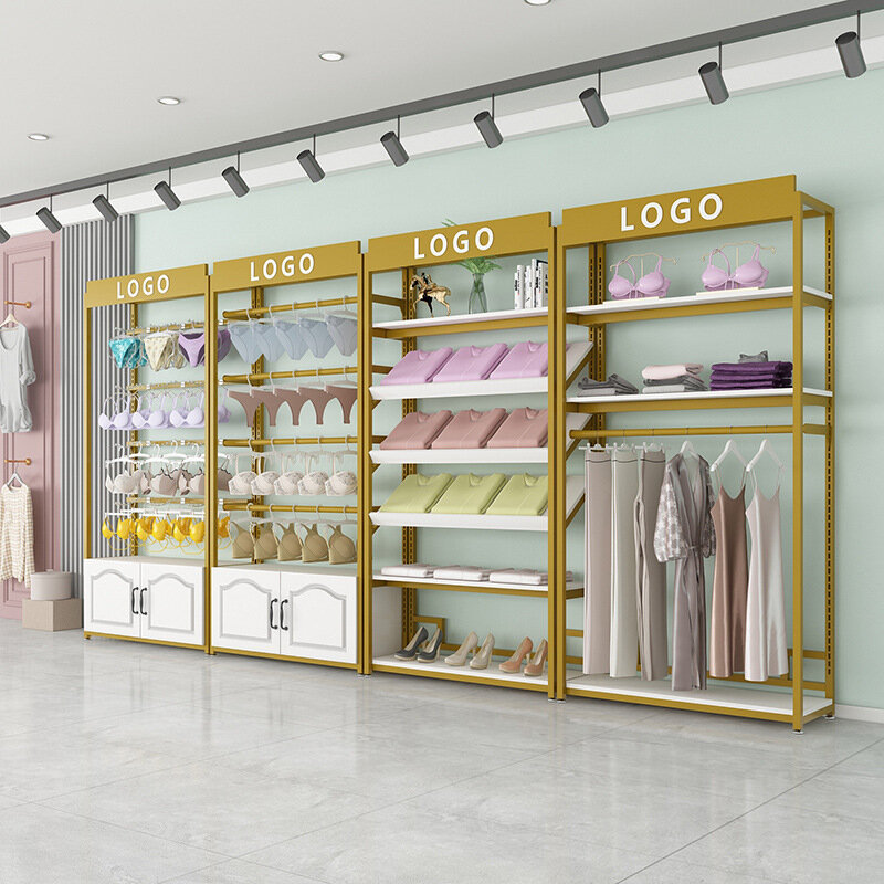 Benutzer definierte, moderne Art Unterwäsche Display Rack Einzelhandel geschäft Kleidung Wand Kleider ständer für Showroom