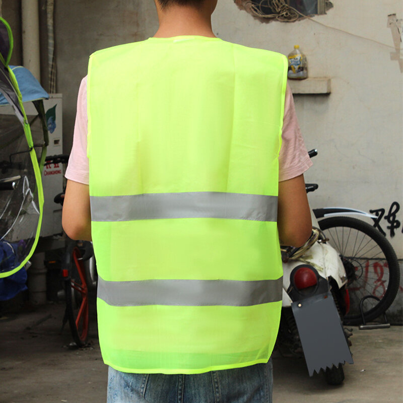 Car Reflective Clothing For Safety Traffic Safety Vest Yellow Visibility High Visibility Outdoor Running Cycling Sports Vest