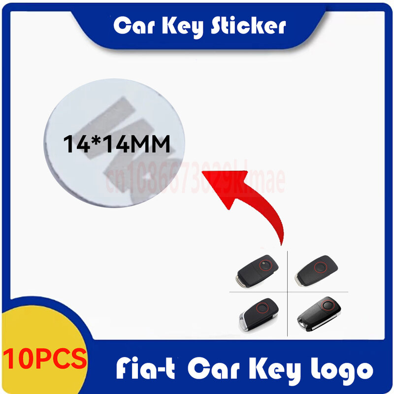 10 Stks/partij 14Mm Auto Sleutel Shell Aluminium Logo Voor Fiat Voor Opel Voor Stoel Afstandsbediening Case Cover Sticker Badges Vervanging