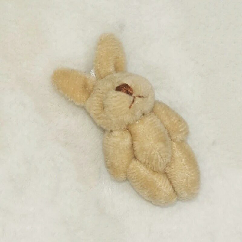Y1UB Mini Plush Animal Tiny Joint Bunny/Gấu 1.8in Đồ chơi nhồi bông mềm nhỏ cho lễ Phục sinh