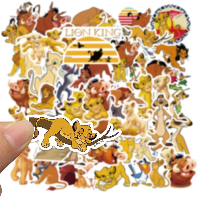 Pegatinas de dibujos animados de Disney El Rey León para niños, calcomanías adhesivas de grafiti de película de Anime para niños, juguete para teléfono, cuaderno y maleta, 10/30/50 piezas