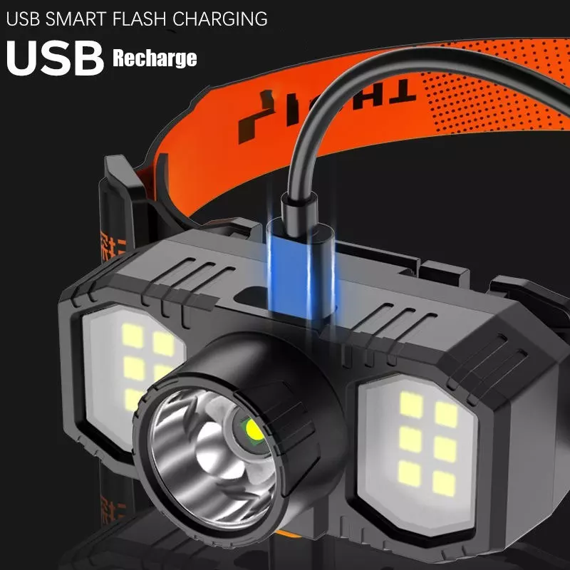 Новая светодиодная мини-Фара COB дальнего действия, водонепроницаемый портативный налобный фонарь с питанием от USB или аккумулятора AAA, суперъяркий налобный фонарь