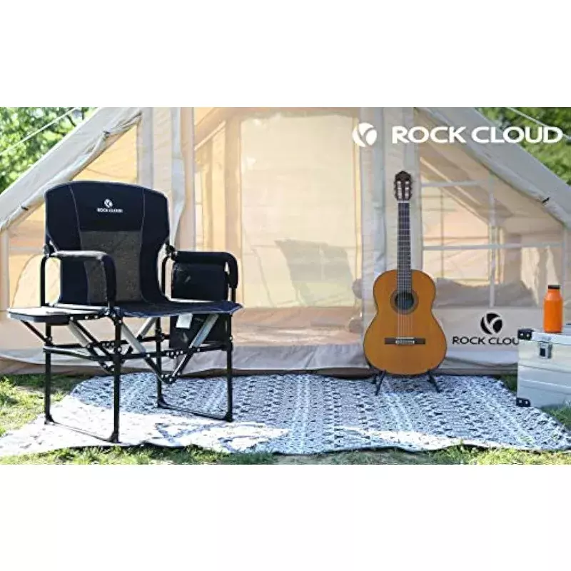 ROCK CLOUD 접이식 캠핑 의자, 수납 포켓 및 사이드 테이블 컴팩트, 휴대용 야외 캠프 의자