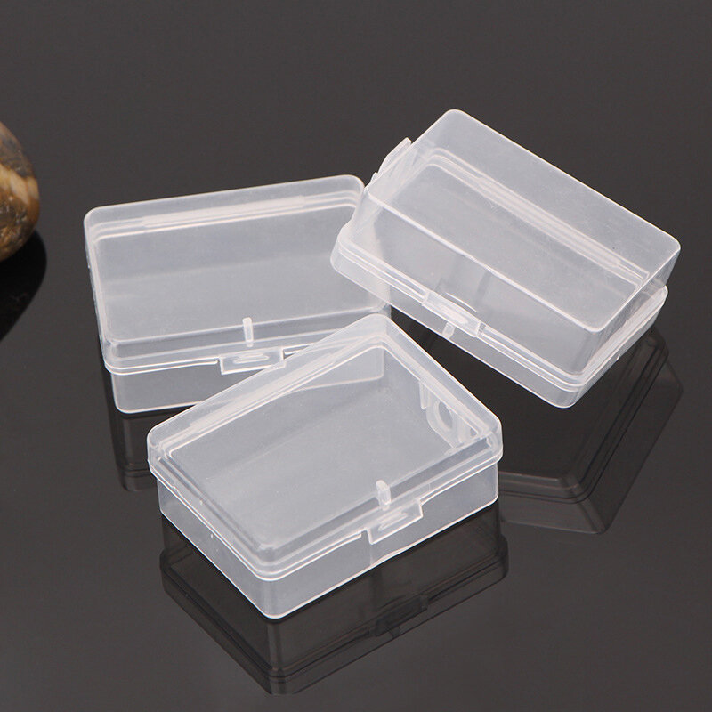 Scatola di immagazzinaggio trasparente di plastica scatola quadrata di piccoli oggetti scatole di imballaggio contenitore di perline di gioielli organizzatore di articoli vari