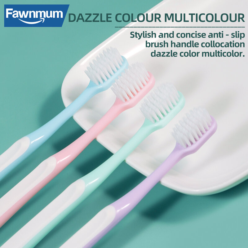 Fawnmum แปรงสีฟัน Ultra-นุ่มแปรงสีฟันต้านเชื้อแบคทีเรียป้องกันสุขภาพเหงือกฟันแปรงสุขอนามัยช่องปากทำความสะอาดฟันเครื่องมือ