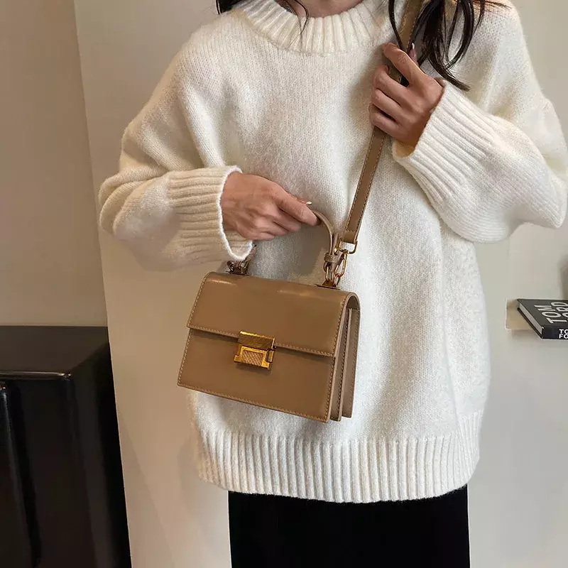 Small for Women 2024 New All-Match Advanced Texture Messenger Fashion Solid Color Portable Shoulder Small Square Bag