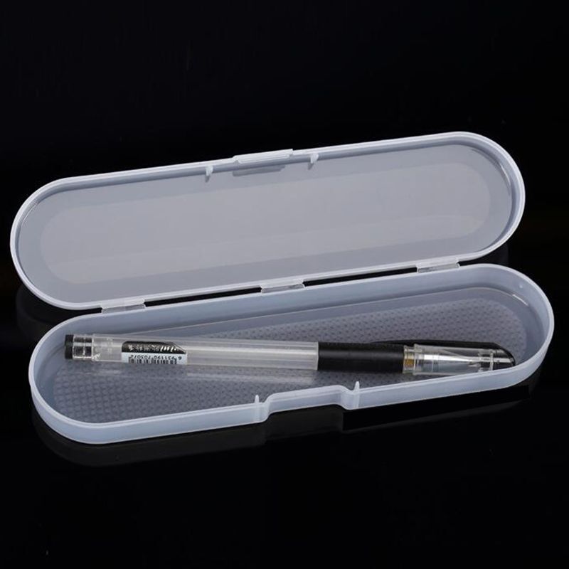 المحمولة شفافة واضح أقلام رصاص صندوق تخزين غطاء متمحور المفاجئة إغلاق القلم حافظة ماكياج المنظم 17.8*4.4*2.3 مللي متر