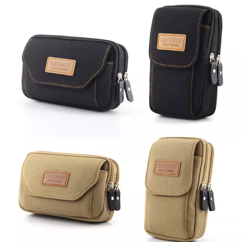 6.5 Inches Vintage Outdoor Sport Mobile Phone Bag Men Wear Belt Waist Ba Mini Chest Bag for Boy Crossbody Bag