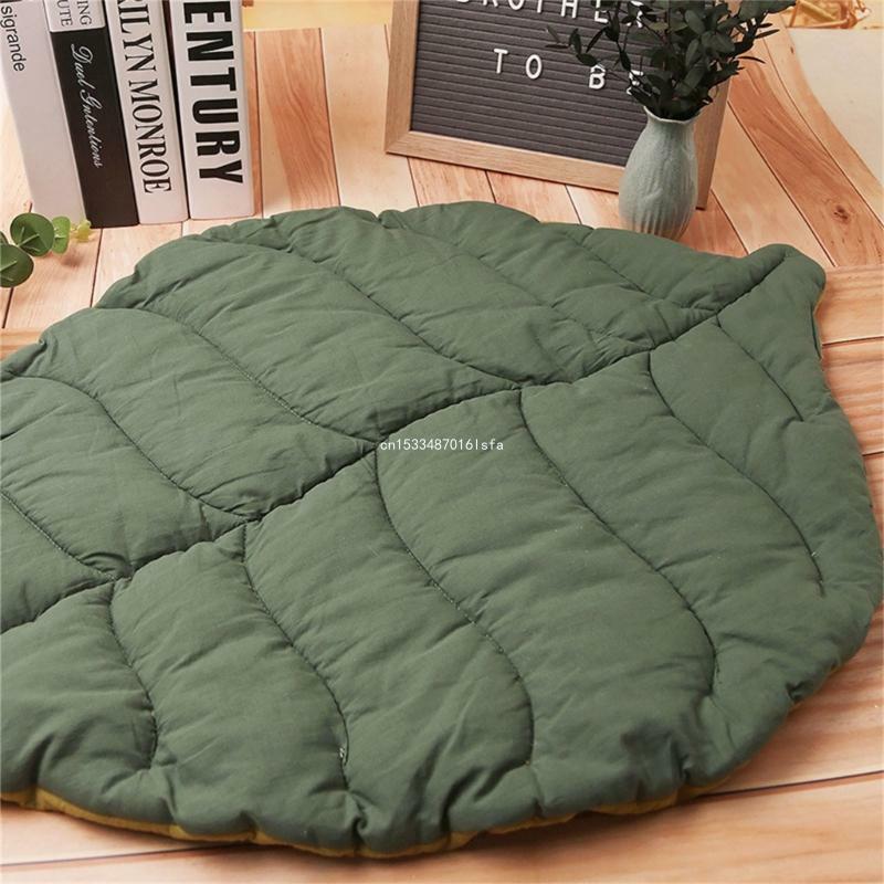 Manta de algodón Color verde sofá en forma de hoja estilo Ins manta de hojas grandes Dropship