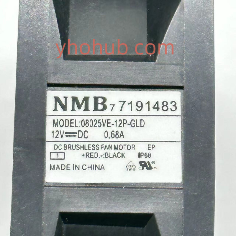 NMB-MAT 08025VE-12P-GLD DC 12V 0.68A 80x80x25mm 3-Wire Server Cooling Fan