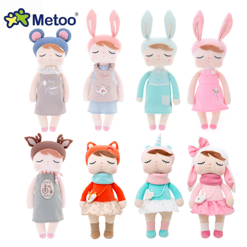Metoo-Muñeca Angela de conejo suave para niños y niñas, juguete de peluche de animales, muñecas de frutas, regalos de cumpleaños y Navidad