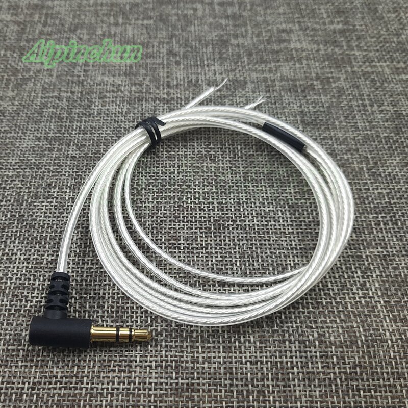 DIY Earphone Cable L Bending Jack Plug 5N OFC Wire Core Silver-Plating Repair Replacement for Headphones