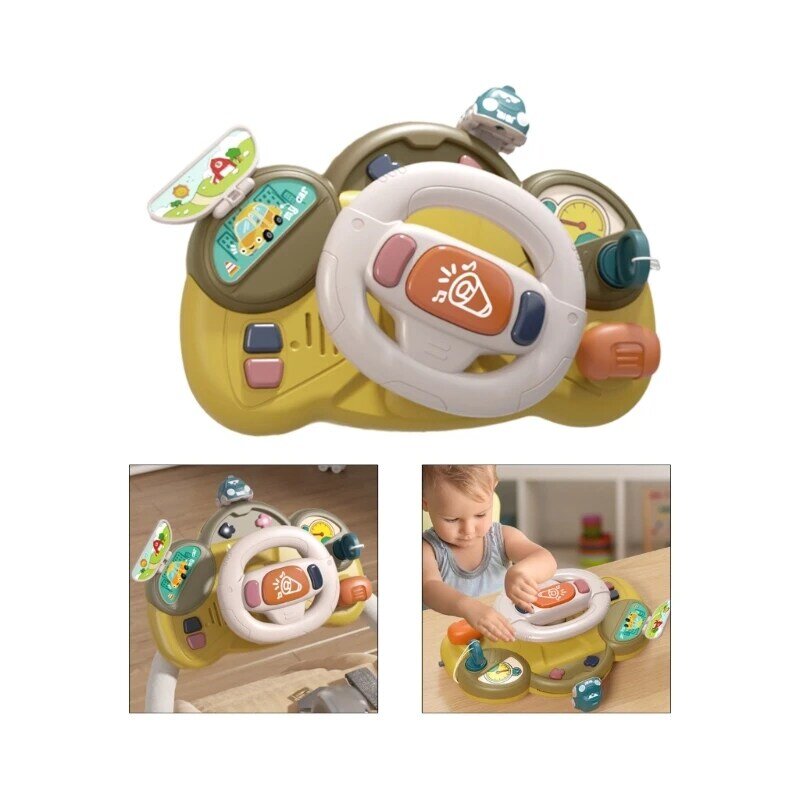 Toy Steering Wheel Baby Driver Toy with Music & Light Infant  Montessori Toy DropShipping