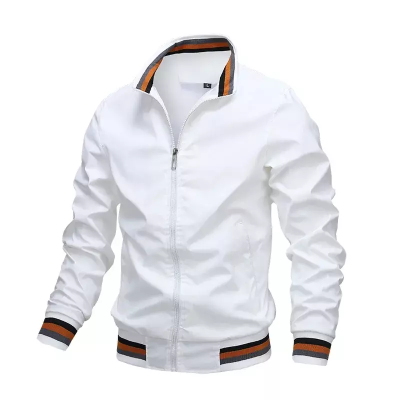 Nuovo colletto alla coreana da uomo Sweatwear giacca Casual con cerniera giacca a vento sportiva all'aperto cappotto tinta unita per uomo Bomber impermeabile