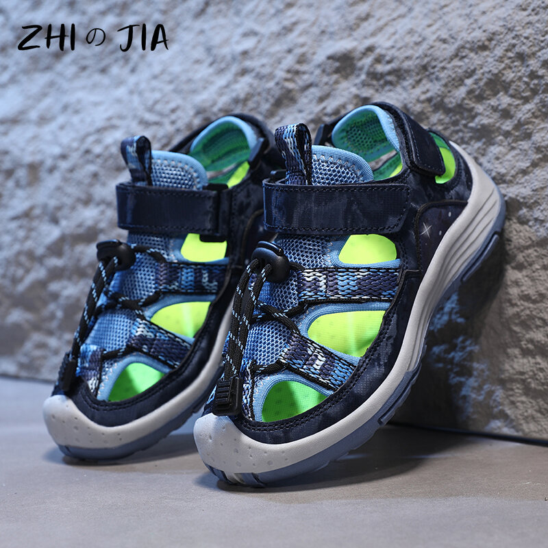 New Summer Children's Sandals Mesh Breathable Shoes Outdoor Mountaineering Tourism Shoes Boys Anti slip Sneaker Beach Sandals