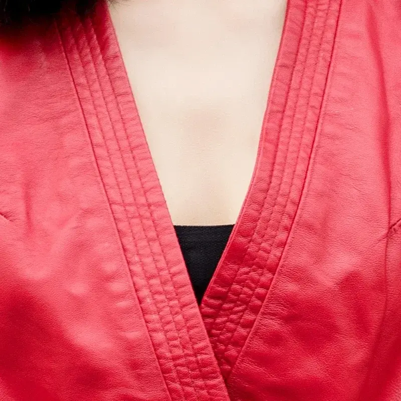 Moda koreańska prosta prawdziwa skórzane kurtki z owczej skóry damska lato 2024 wąski płaszcz damski dekolt w szpic kurtka damska Ropa Zjt1955