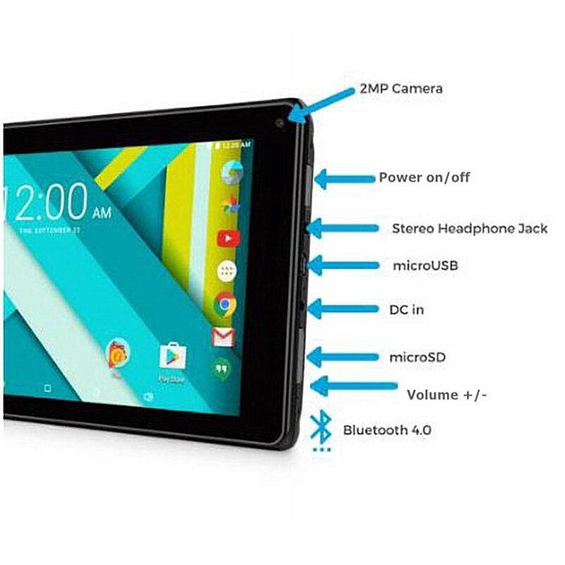 Tableta RCT6973 de 7 pulgadas, sistema Android 6,0, 1GB + 16GB, 1024x600 píxeles, CPU RK30sdk, Quad-Core, cámara Dual