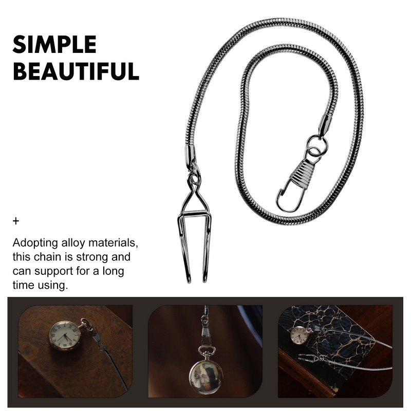 Pocket Watch Chain Cases for Men Necklace Making Chains Clip-on Hanging Alloy Man Retro Supplies