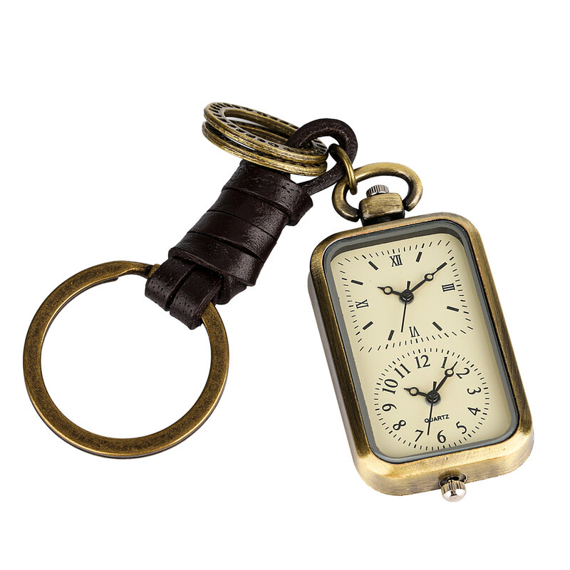 Jam tangan saku kuarsa, arloji Vintage lucu dengan gantungan kunci hadiah Natal untuk anak-anak Pria Wanita Retro antik jam saku liontin