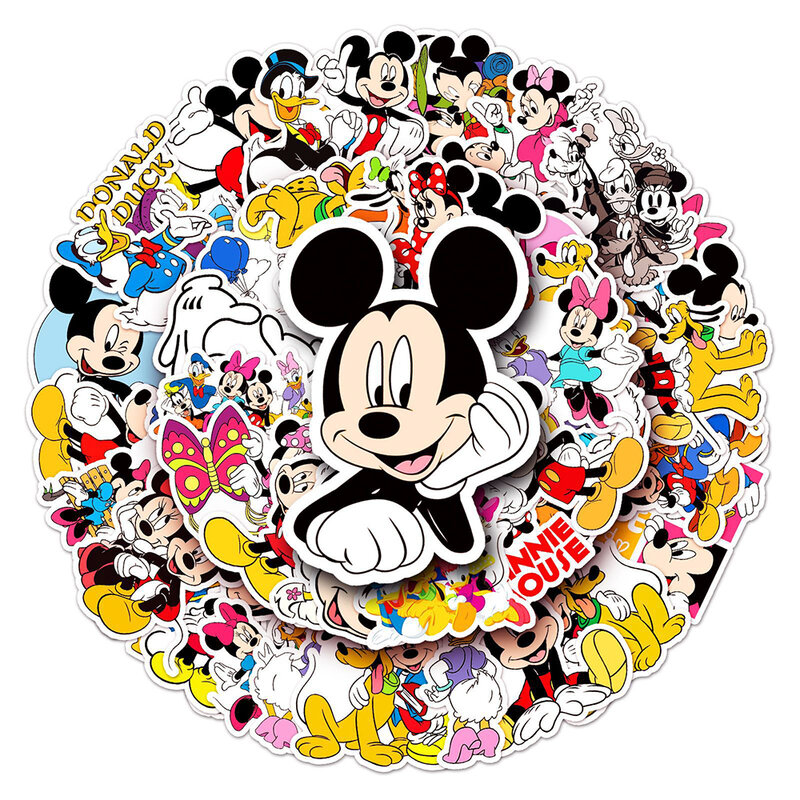 Disney-pegatinas de dibujos animados de Mickey Mouse para niños, 10/30/50 piezas, para álbum de recortes de ordenador portátil, teléfono, equipaje, guitarra, juguete