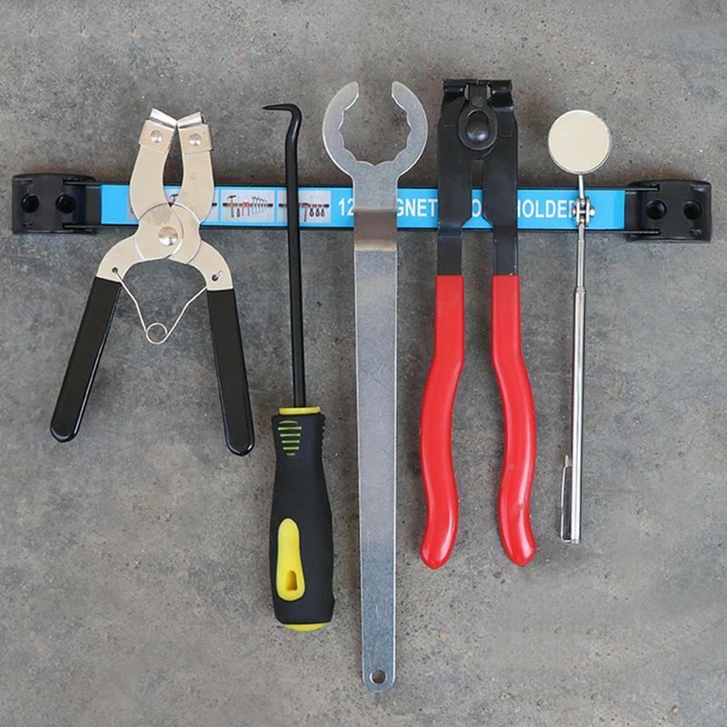 Suporte de ferramentas magnético resistente, barra magnética, organizador de metal forte, rack de armazenamento para chave de faca, Strip Rack, economia de espaço