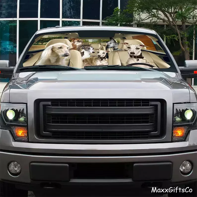 ที่บังแดดรถยนต์ของ Sighthound ที่บังแดดสำหรับสุนัขที่อุปกรณ์เสริมรถยนต์สุนัข hiasan mobil สุนัขของขวัญสำหรับคนรักสุนัข