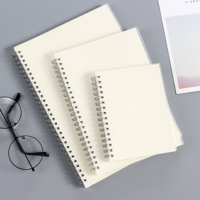 Cuaderno de espiral A5 A6 B5 para hacer bocetos, diario de papel de cuadrícula en blanco con puntos forrados, suministros escolares, papelería