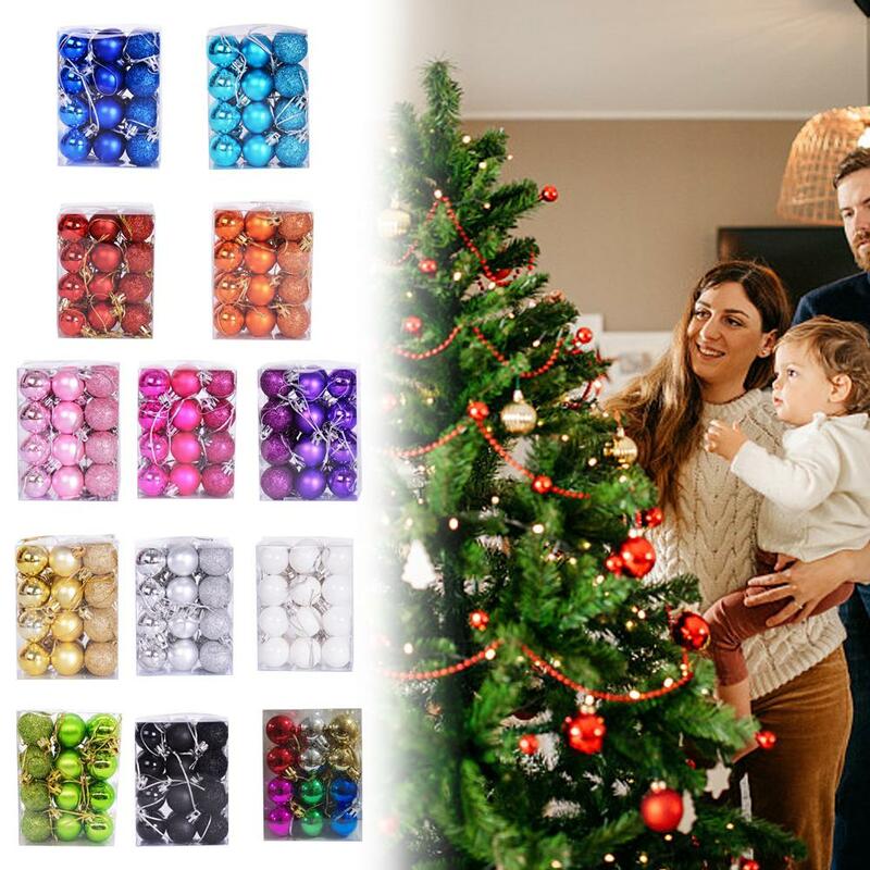 Adornos navideños para árbol de Navidad, bolas colgantes de Color galvanoplastia, bolas azules de regalo de plástico para vacaciones de Navidad, Y3V8
