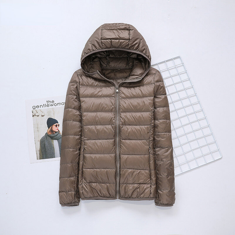 New Women Thin Down Jacket White Duck Down Jackets Autumn And Winter Warm Coats Portable Outwear
