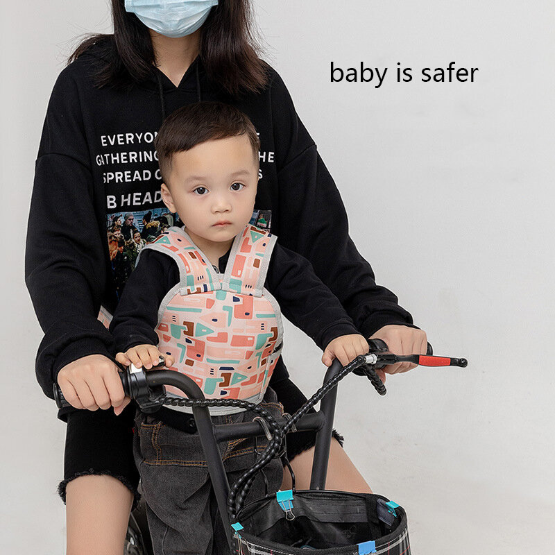 Motocicleta de alta resistência e bicicleta cinto de segurança infantil, arnês ajustável, protetor de volta, reflexivo Ve