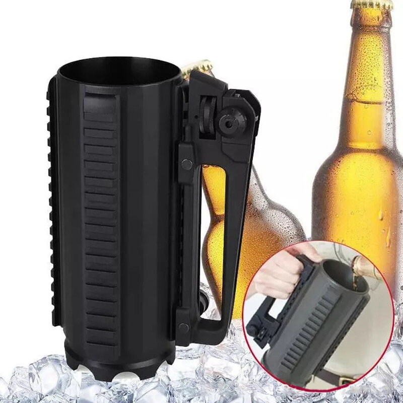 0.5L Tactical Beer Rail Mug staccabile Carry Battle Rail Mug Outdoor Hunting Sports Beer Cup Solid Beer Cup con Rail programmabile
