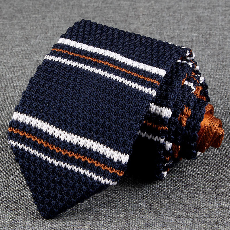 Новый вязаный галстук, повседневный тонкий галстук для мальчиков и девочек, вязаный полосатый галстук на шею, Свадебный галстук для жениха, мужская одежда