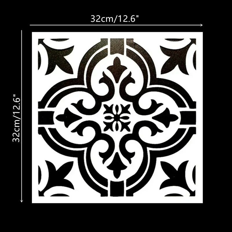 30 * 30cm DIY stencil painting template retro flower pattern model wax paper tile wall floor furniture decorative mold mandala