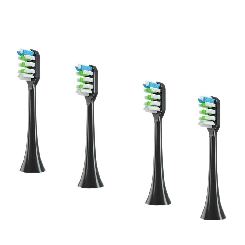 Testine di ricambio per spazzolino da denti 4 pezzi per testine per spazzolino elettrico Xiaomi SOOCAS V1X3/X3U X1/X3/X5 nero