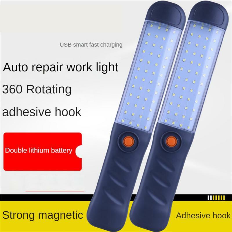 Linterna de trabajo potente para acampar, reflector de 3 modos, lámpara de trabajo recargable por USB con gancho magnético, luces de reparación impermeables