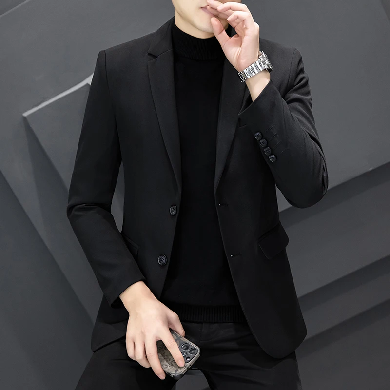 Nuova stagione primaverile e autunnale più cotone addensato vestito da uomo a due bottoni cappotto Casual versione coreana del vestito da uomo di tendenza