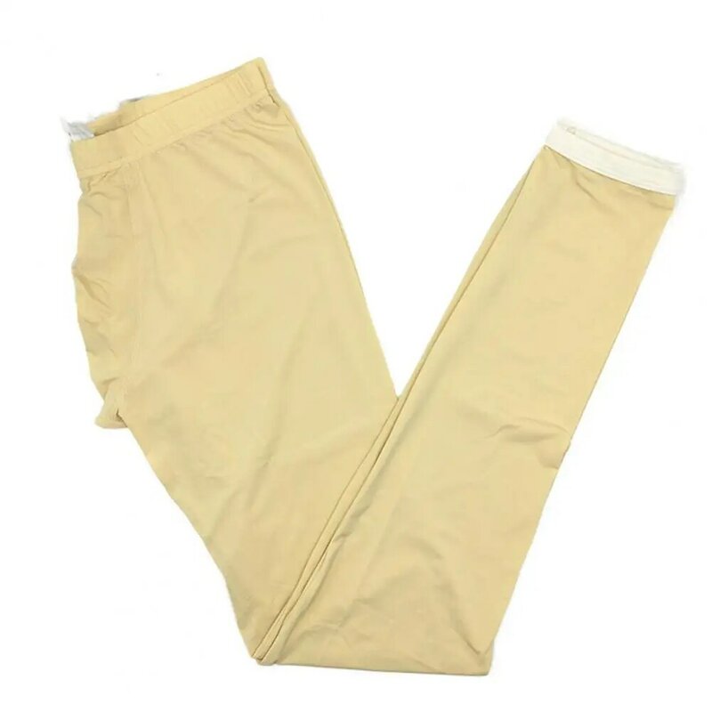Pantalones delgados de verano para hombre, calzones largos de alta elasticidad con bolsa de bulto convexa en U, suaves, transpirables, medio otoño